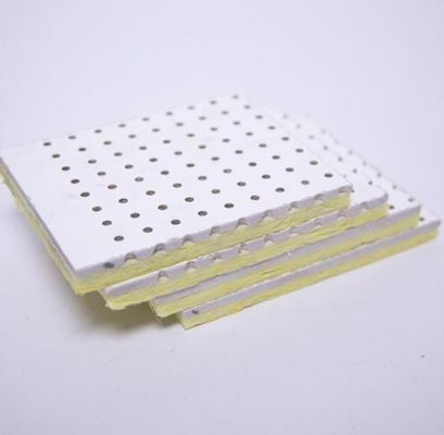 평면 가장자리 유리섬유 음 흡수 천장판 / 천장 T 그리드용 패널 600*600mm