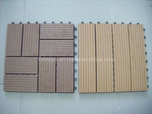 곡물 선택적 합성 WPC DIY 옥외 바닥 장식용 타일 사용자 정의 길이