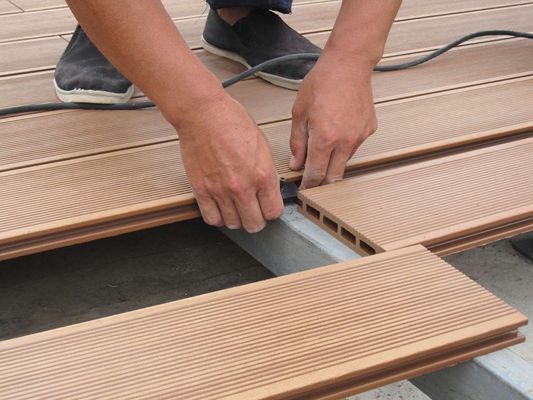 150*25mm Ash Wood Plastic Composite WPC Decking Superior for Garden/Exterior Flooring 목재 플라스틱 합성 WPC 데킹 우월성 정원 / 외부 바닥