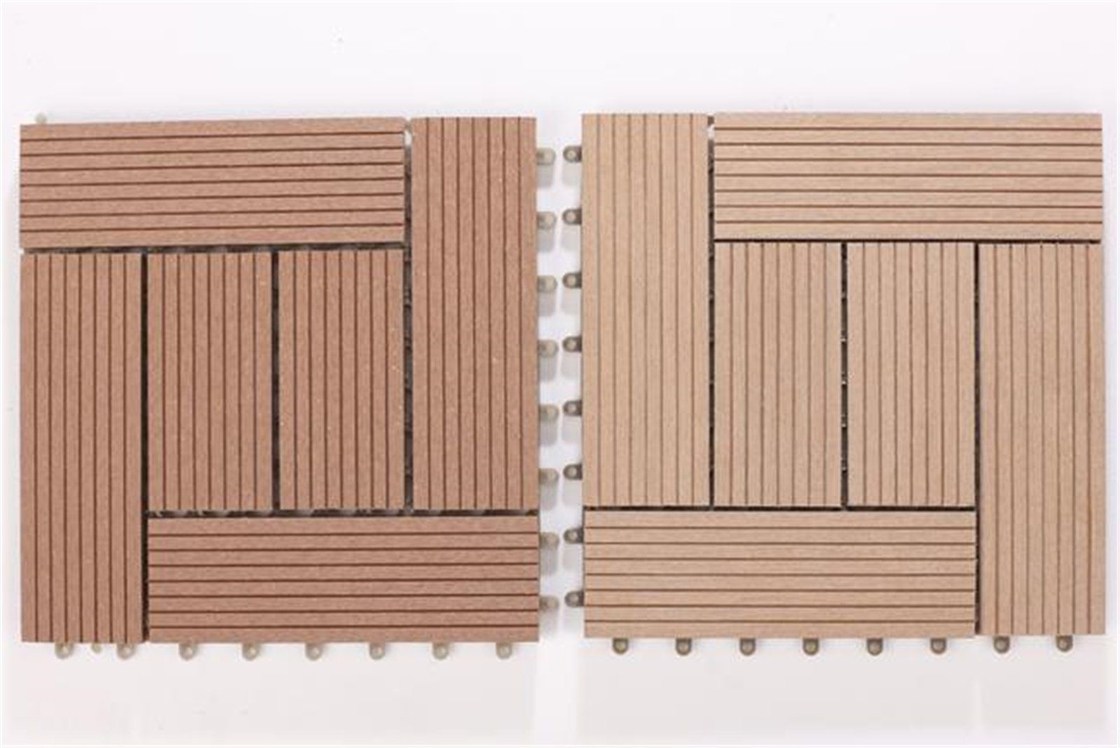 나무 곡물 패턴 WPC 실내 데킹 바닥 타일 합성 나무 플라스틱 복합